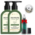 ABERA Folliculitis BHA Shower Gel High-Performance Folliculitis Body Wash Wild Bitter Melon Extract Reduces Back Acne &amp Hyperkeratosis 2 Boxes + Titanium Armpit Serum Roller