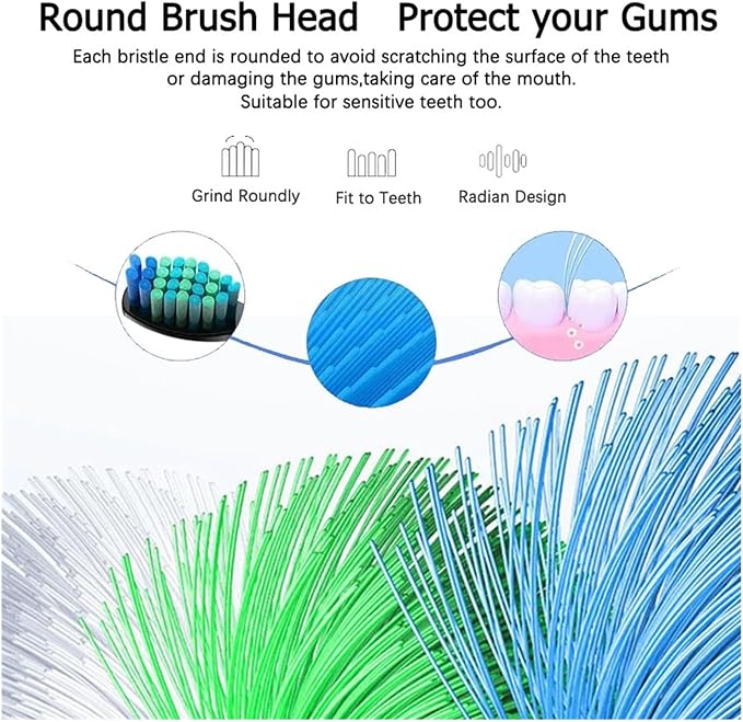 Brush Heads Compatible for with Philips Sonicare Tips Soft Dupont Nozzles Vacuum Sealed Packaged Hx3/6/8/9 Series General(10pcs Bluegreen)