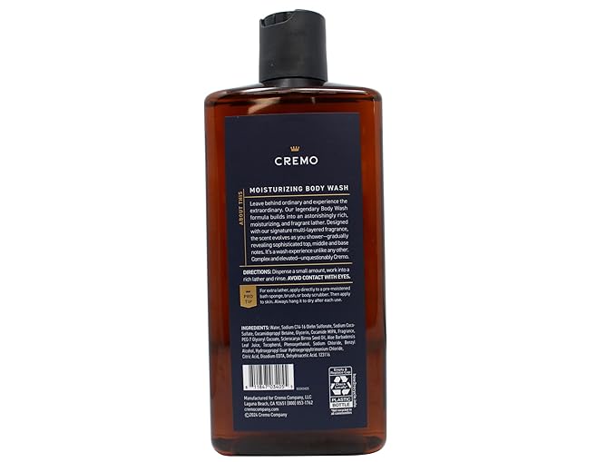 Cremo Body Wash Set 16 FL OZ - Palo Santo Italian Bergamot Golden Amber Skin-Moisturizing Formula 16 FL OZ Each