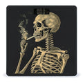 A Skeleton with Burning Cigarette Scale for Body Weight Safe Rounded Corners Tempered Glass Digital Bathroom Scale LED Display 400lb Capacity Weight Scales with High Precision Sensors