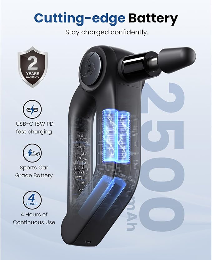 BOB AND BRAD D5 Pro Massage Gun with 13mm Amplitude FSA-HSA Eligible Professional Deep Tissue Percussion Massage Gun Ergonomic D-Handle for Effortless Muscle Pain Relief Adapter Included