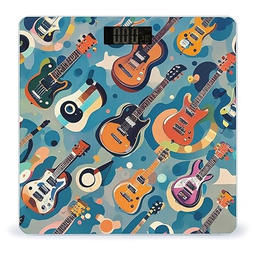 Rock Music Pattern Smart Scale for Body Weight Accurate Bathroom Scale with LED Display Digital Weight Scales Weighing Machine High Precision Scales for Bath Home