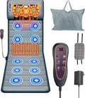 Full Body Massage Mat with HeatMassage Mattress with Shiatsu Neck Massager &amp Movable Neck Back Massager Pillow10 Vibrating Motors9 Massaging Modes &amp Timer for Back Leg Pain Relief
