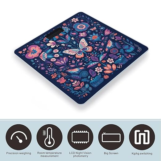 Butterfly and Leaves Scale for Body Weight Smart Scales Digital Bathroom Scale High Precision Weighing Scales with Large Display Weighing Machine for People