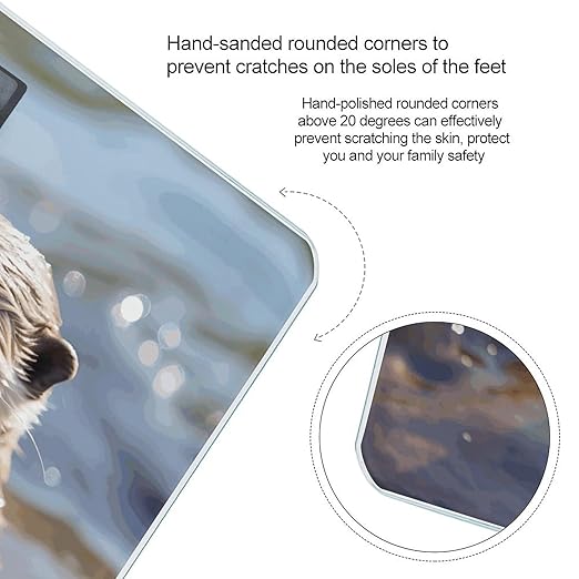 Otter Playing in The WaterScale for Body Weight with LCD High Precision Weighing Scales Fashion Sturdy Tempered Glass Weight Scales Easy-to-Read Digital Bathroom Scale for Daily 400lb