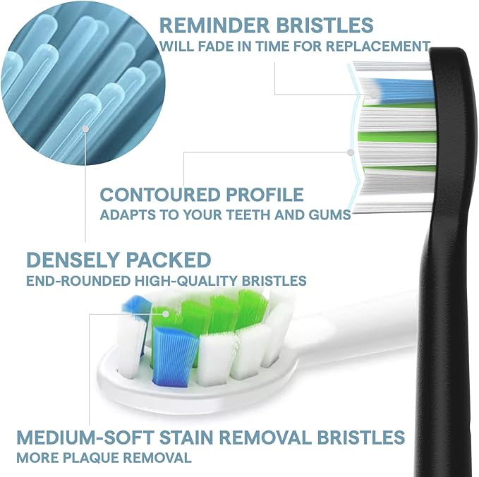 Electric Toothbrush Sonic Toothbrush with Travel Case and 4 Brush Heads and Wireless Charing