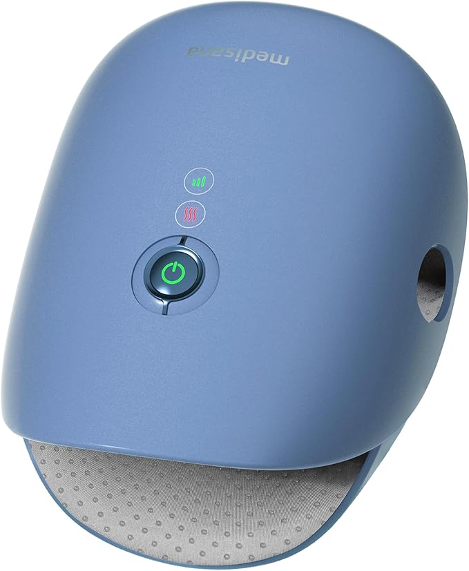 Medisana Hand Massager with Heat and Compression Cordless Hand Massager for Arthritis and Carpal Tunnel Relief Knuckle Stretching Massage Birthday Gifts for Men Women Dad Mom-Blue