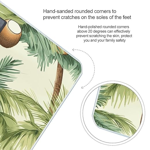 Summer Coconut Tree Scale for Body Weight Accurate Digital Bathroom Scale Toughened Glass High Precision Scales Smart Weight Scales with Large LCD Backlight Display Weighing Machine