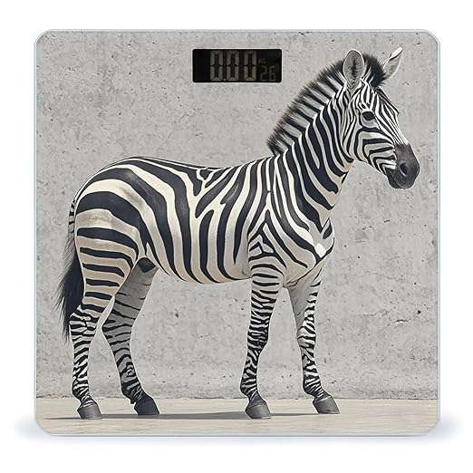 Zebra on The Wall Scale for Body Weight Accurate Digital Bathroom Scale Toughened Glass High Precision Scales Smart Weight Scales with Large LCD Backlight Display Weighing Machine