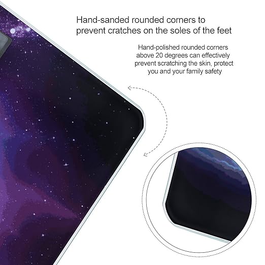 Galaxy Starry Sky Scale for Body Weight Highly Accurate Digital Bathroom Body Scale Digital Bathroom Scales for People Anti-Slip Large LCD Display Smart Scales