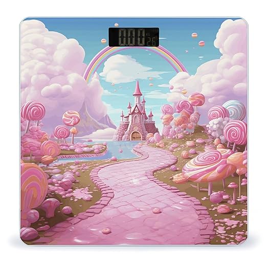 Candy Bathroom Scale Large LCD Backlight Display Digital Scale Rounded Corners Body Scales Automatic Power On/Off Bathroom Scales for Home Bedrooms