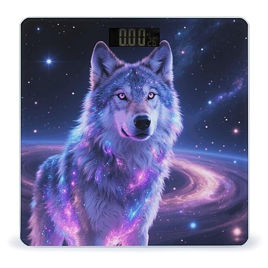 Digital Bathroom Scale for Body Weight Scale with Bright LCD Display High Accuracy Step-On Technology Auto On/Off Galaxy Wolf Digital Scales 400 Lbs /180kg