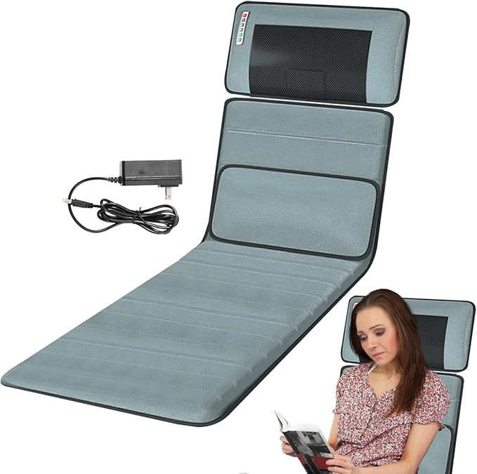Full Body Massager Pad | Lightweight Whole Body Electric Vibrating Mat | Portable Electric Back Massager for Men Women Dad Mum Elder