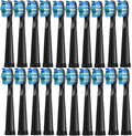 20Pcs Toothbrush Replacement Heads Compatible for SEAGO SG910/507/958/515/949/575/551(Black-20pcs)