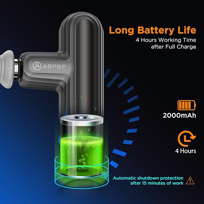 Mini Massage Gun Pocket-Sized Deep Tissue Massager Gun Portable Percussion Muscle Massager Gun Convenient Easy and Practical Ultra Small &amp Quiet Muscle Massage (Dark Grey)