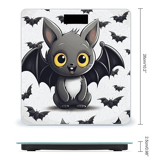 Digital Bathroom Scale for Body Weight Scale with Bright LCD Display High Accuracy Step-On Technology Auto On/Off Cute Bat Digital Scales 400 Lbs /180kg