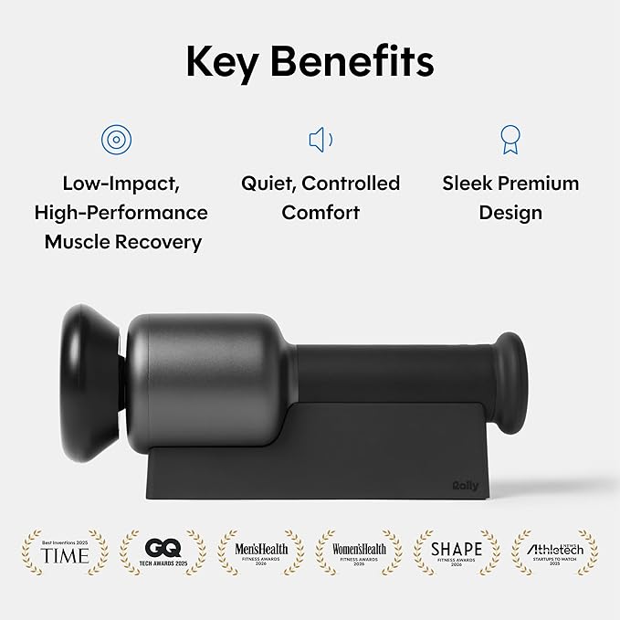 Rally Orbital Massager – Low Impact High Performance Cordless Full-Body Recovery Device - 3 Attachments Whisper-Quiet Calm Tech – Elite Muscle Relief for Athletes &amp Everyday Wellness
