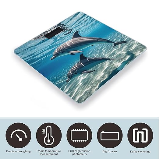 Dolphins Underwater Scale for Body Weight Digital Bathroom Scale Accurate Smart Weight Scales with Large Display Weighing Machine High Precision Scales