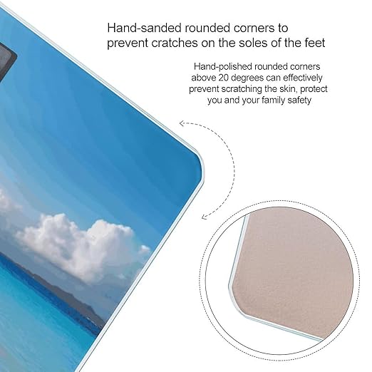 Pink Flamingo on Beach Scale for Body Weight Highly Accurate Digital Bathroom Body Scale Digital Bathroom Scales for People Anti-Slip Large LCD Display Smart Scales