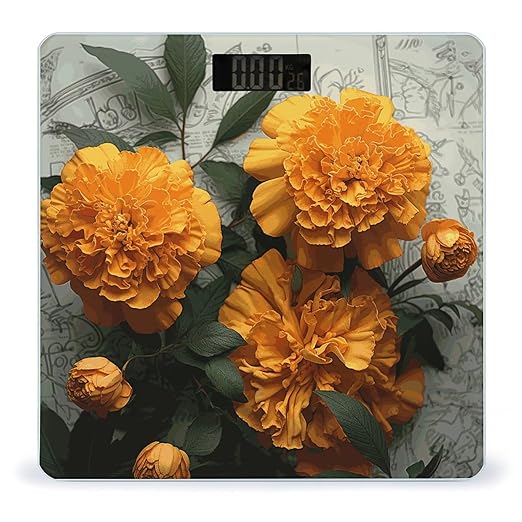 Marigold Bathroom Scale for Body Weight 400 Lb Weight Scale with High Precision Sensors Tempered Glass Highly Accurate Digital Weighing Machine for People