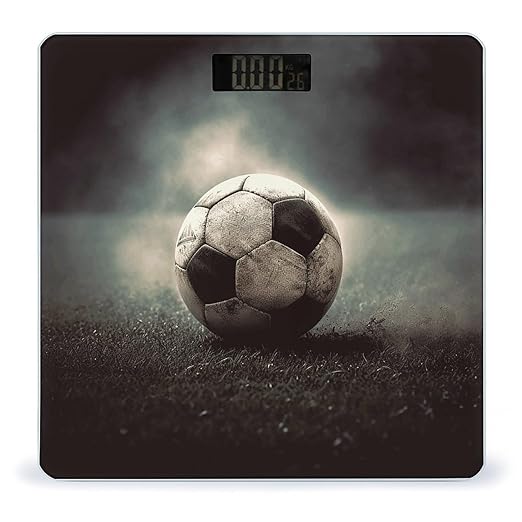 Sport Soccer Bathroom Scale Rounded Smart Scale for Body Weight Automatic Power On/Off Weight Scales Accurate Bathroom Digital Scales for Pet Home Bedroom Kitchen