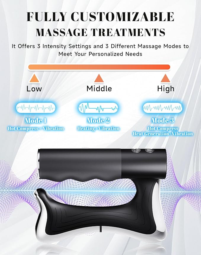 Electric Massage Scraper &amp Massager Three Modes Levels with Led Display 3 Power Levels Portable Compact Long Battery Life Deep Muscle Relief for Whole Body (1 Pcs)