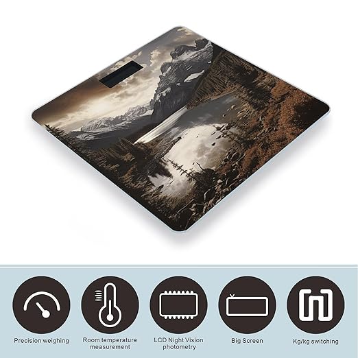 Landscape Scale for Body Weight Accurate Digital Bathroom Scale Toughened Glass High Precision Scales Smart Weight Scales with Large LCD Backlight Display Weighing Machine