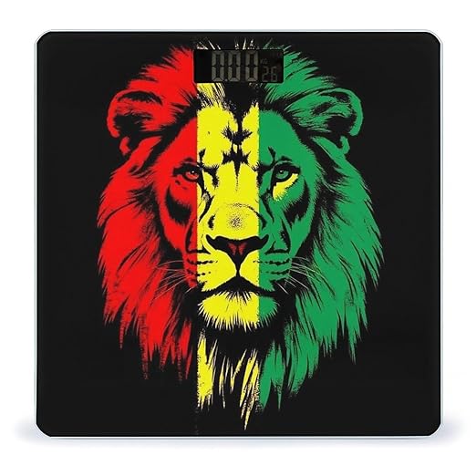 Women's Digital Bathroom Weighing Scale Automatic Switch Energy Saving Scale Smart Scale for Body Weight Reggae Rasta Flag Lion