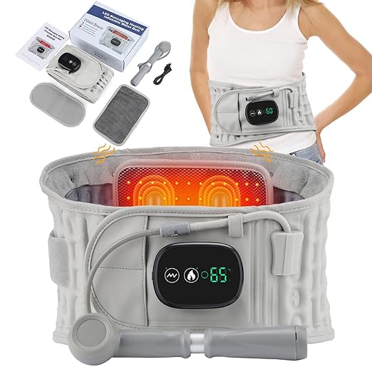 Escovia Back Belt Escovia 3 in 1 Sciatica Belt Rechargeable Lumbar Support Brace for Lower Back Pain Relief Portable Wireless Massager for Men &amp Women Massage Relaxation