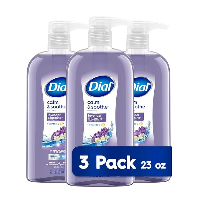 Dial Body Wash Refresh &amp Renew Spring Water 23 fl oz (Pack of 3) &amp Body Wash Calm &amp Soothe Lavender &amp Jasmine Scent 23 fl oz Pack of 3