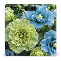 Green and Blue Hibiscus Flowers Scale for Body Weight Highly Accurate Digital Bathroom Body Scale Digital Bathroom Scales for People Anti-Slip Large LCD Display Smart Scales