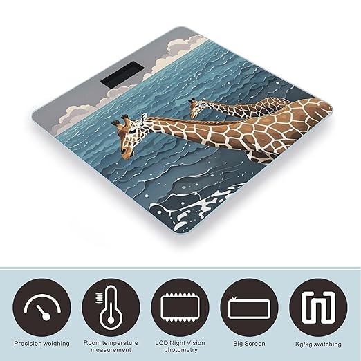 The Deep Ocean Bathroom Scale for Body Weight Bathroom Weighing Scales with Back Lit LED Display Sturdy Tempered Glass Body Weight Bathroom Scale 400lb Weighing