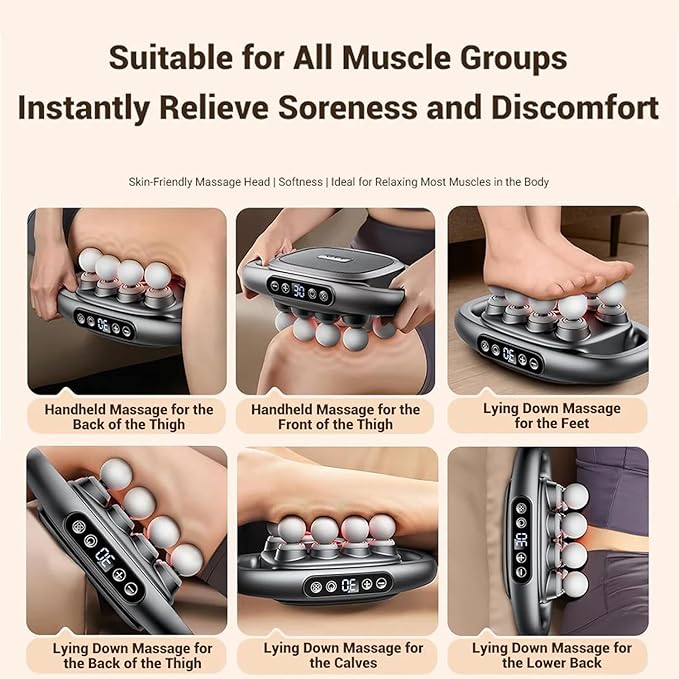 16-Head Massage Gun Deep Tissue Back Massager Gun for Pain Relief Deep Tissue with 9 Massage Modes &amp 30 Speeds Percussion Electric Massage Tool for Back Shoulders Legs Foot Body Muscle
