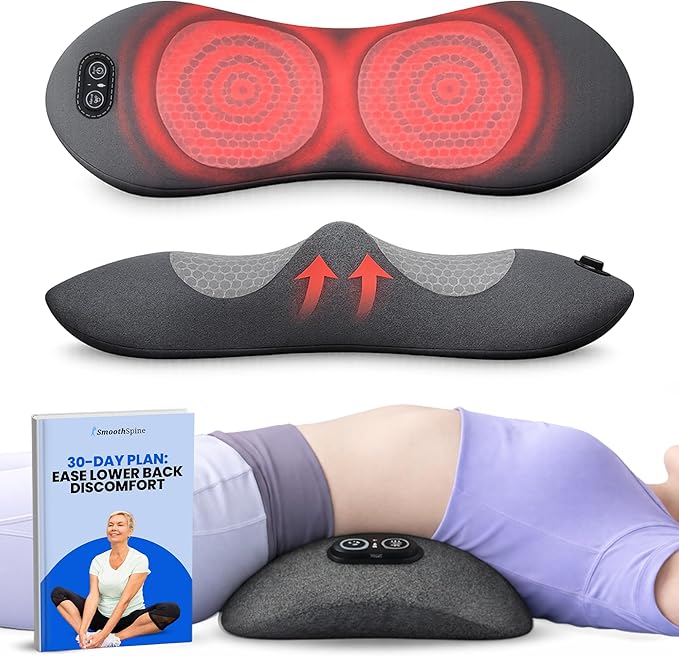 SmoothSpine Triple Fusion Back Massager - The Official Smooth Spine Massager with Heat - Design to Support Lower Back Comfort Relaxation Device for Home Use (Triple Fusion Back Massager)