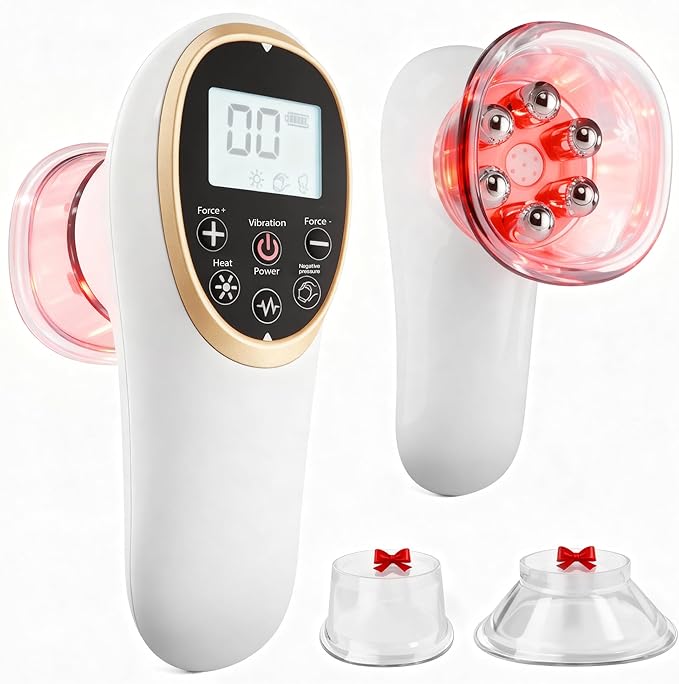 AAQ 4-in-1 Body Sculpting Machine - Professional Cellulite Massage Tool with Lymphatic Drainage &amp Skin Tightening Body Sculptor for Back Abdomen Waist Arms Legs and Buttocks-White