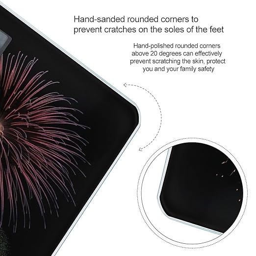 Splendid Fireworks Scale for Body Weight Precision Bathroom Weighing Scales with Back Lit LCD Display Sturdy Tempered Glass Body Weight Scales Digital Bathroom Scale 400lb