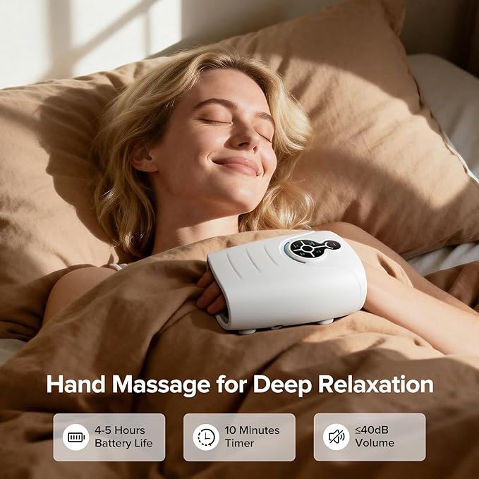 AERLANG Hand MassagerValentines Day Gifts for Her Him Birthday Gifts for Women Mom Hand Massage Machine with Heat and Compression Cordless Electric Hand Massager for Arthritis and Carpal Tunnel