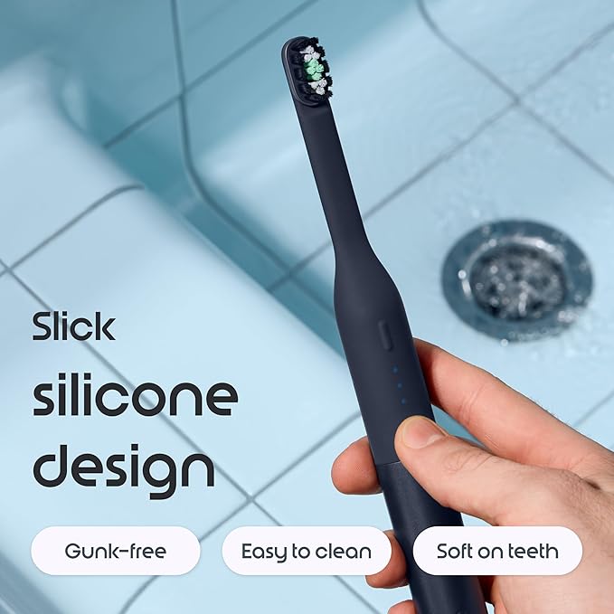 Quip Ultra Lite Sonic Electric Toothbrush Slim Lightweight Design 3 Brushing Modes 15X More Plaque Removal Pressure Sensor &amp 30-Day Battery Meadow