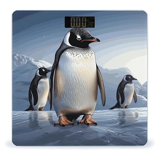 Penguin Scale for Body Weight Anti-Slip Digital Bathroom Scale Sturdy Toughened Glass Weighing Scales High Precision Safe Rounded Corners Smart Scales