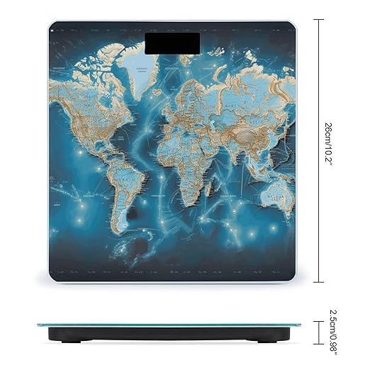 World Map Smart Scale for Body Weight Accurate Bathroom Scale with LED Display Digital Weight Scales Weighing Machine High Precision Scales for Bath Home