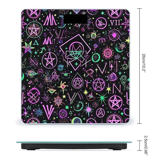 Energy Saving Scale Bathroom Weighing Scale Smart Scale for Body Weight Digital Witch Magic Sun Moon Star Alchemical Cosmic Signs Witchcraft