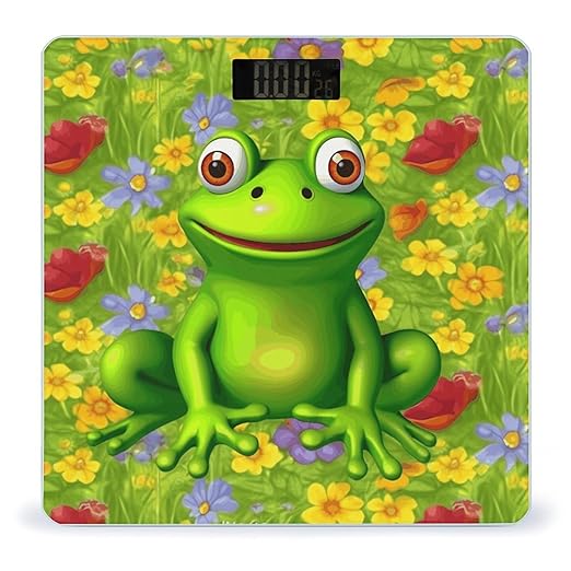 Frog Weight ScaleClear LED Display Bathroom Digital Weighing ScaleTempered Glass Digital Bathroom Scale for Body Weight Capacity Up to 400 Lbs