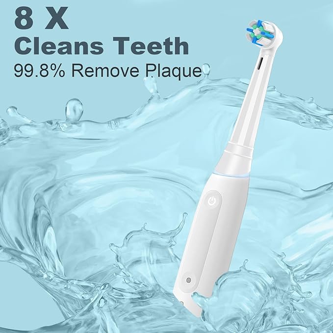 8 Pack IO Replacement Heads Compatible with Oral B IO 2/3/4/5/6/7/8/9/10/Deep Clean Series Electric Toothbrushes Brush Heads Compatible with Oral B iO (Black/White)