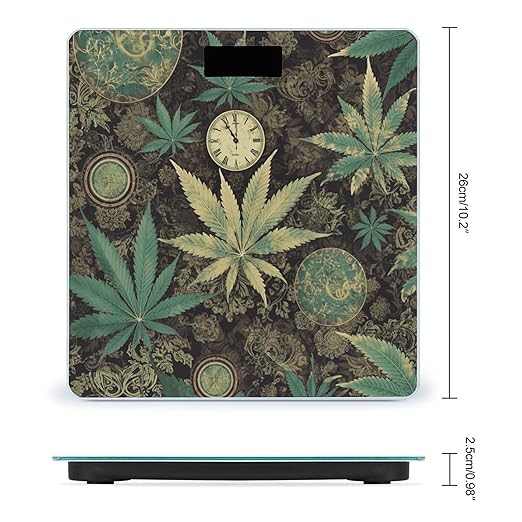 Digital Bathroom Scale for Body Weight Scale with Bright LCD Display High Accuracy Step-On Technology Auto On/Off A Puff in Time Weed Marijuana Digital Scales 400 Lbs /180kg