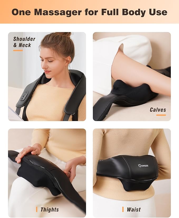 Neck and Shoulder Massager with Heat Cordless Back and Neck Massager Upgraded Graphene Heating 4D Shiatsu Deep Kneading Massage for Shoulder BackLegPain Relief Portable Gifts for Dad Mom Friend