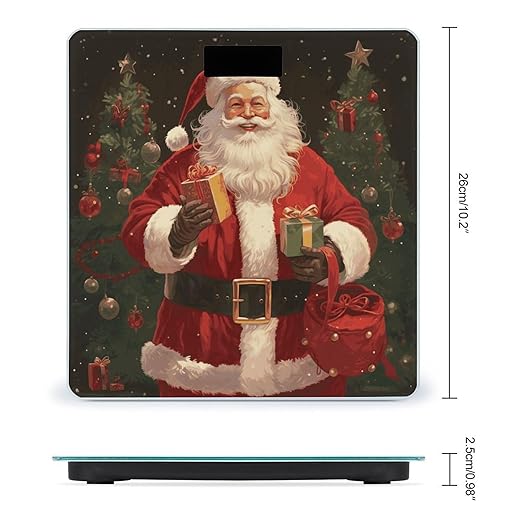 Santa Claus Scale for Body Weight Sturdy Tempered Glass Weighing Scales with LCD Display Accurate Digital Bathroom Scale Convenient Body Fat Smart Scales 400lb