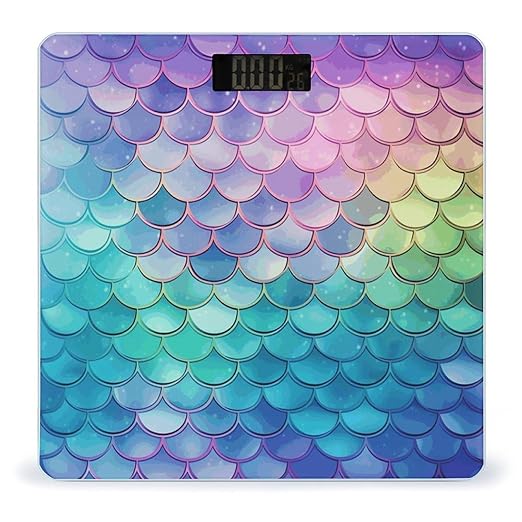 Dreamy Gradient Mermaid Scales Scale for Body Weight Smart Scales Digital Bathroom Scale High Precision Weighing Scales with Large Display Weighing Machine for People