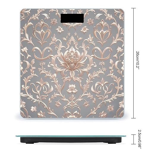 Rose Gold Wallpaper Smart Scale for Body Weight Accurate Bathroom Scale with LED Display Digital Weight Scales Weighing Machine High Precision Scales for Bath Home