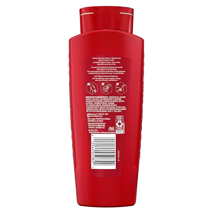 Old Spice Cleansing Body Wash for Men 3X Defense 24/7 Shower Fresh with Lasting Scent 2-in-1 Body &amp Face Wash Krakengard with Deep Ocean Scent 24 oz (Pack of 4)