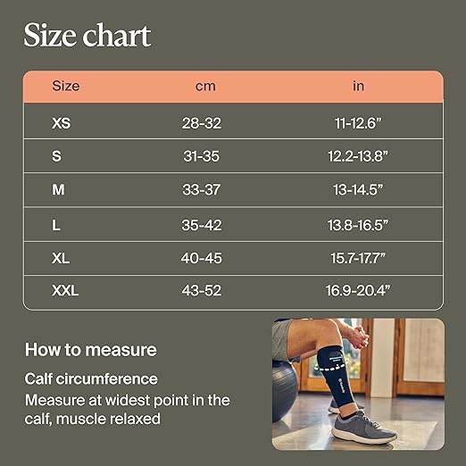 Therabody RecoveryPulse Calf - Compression &amp Vibration Sleeve for On The Go Relief Reduce Soreness in Lower Legs Increase Flexibility Circulation &amp Accelerate Recovery (Small)